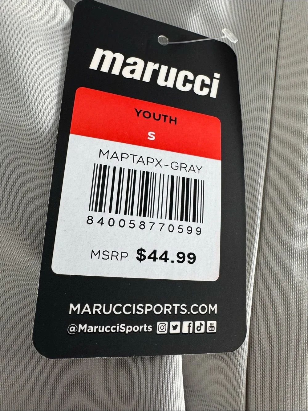 Marucci Youth Elite APEX Baseball Pant, Gray, Youth Small New Tapered Fit
